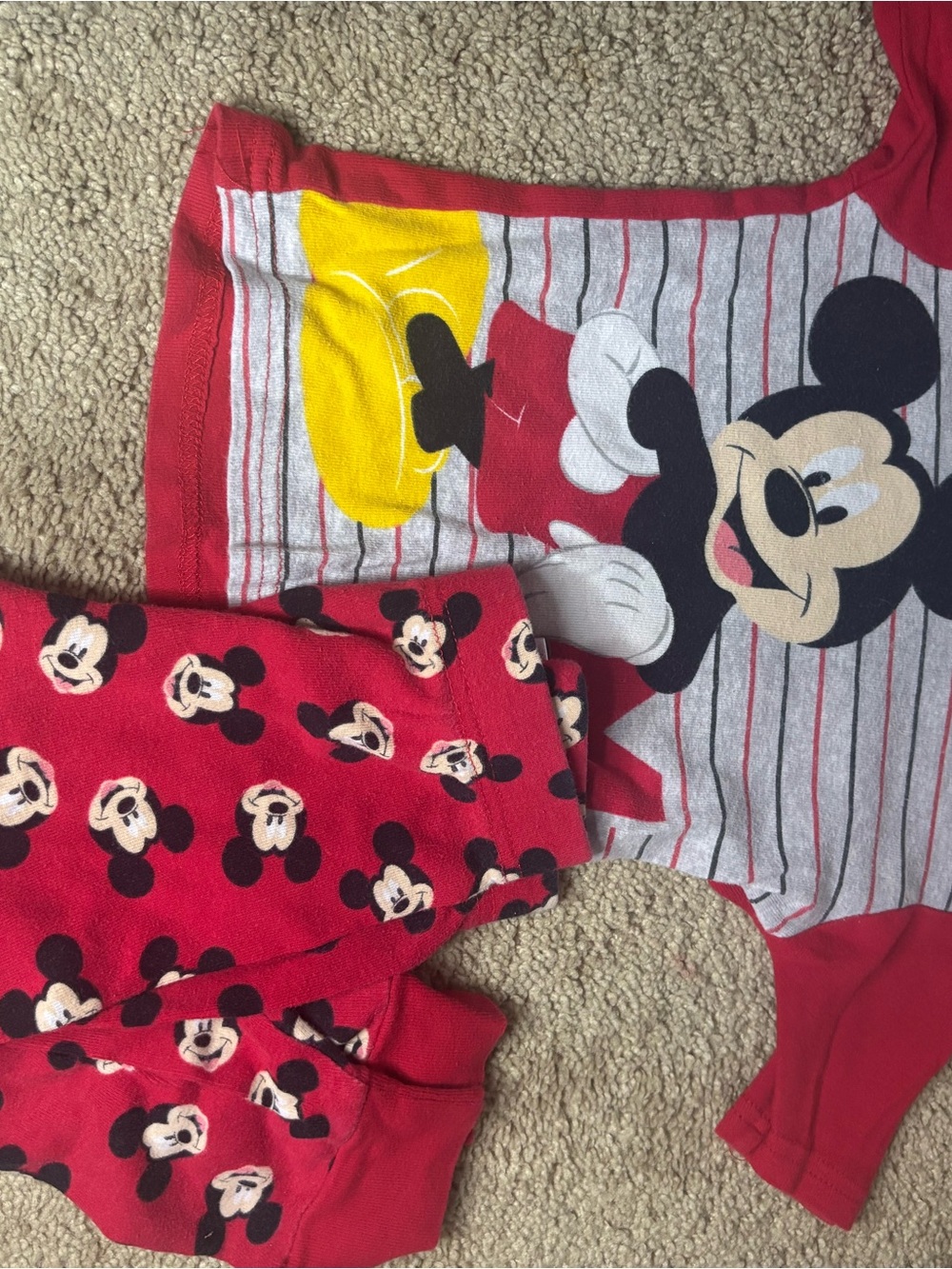 Disney Mickey Mouse Red Kids Pajama Set